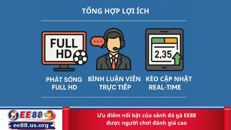Ưu điểm nổi bật của sảnh đá gà EE88 được người chơi đánh giá cao