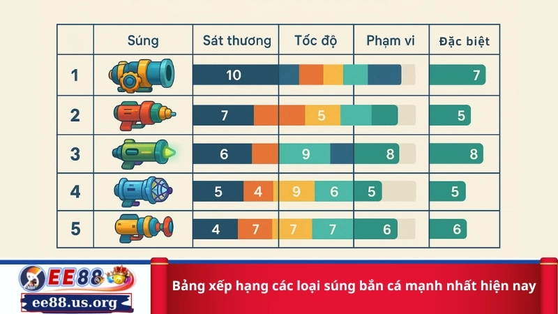 Bảng xếp hạng các loại súng bắn cá mạnh nhất hiện nay
